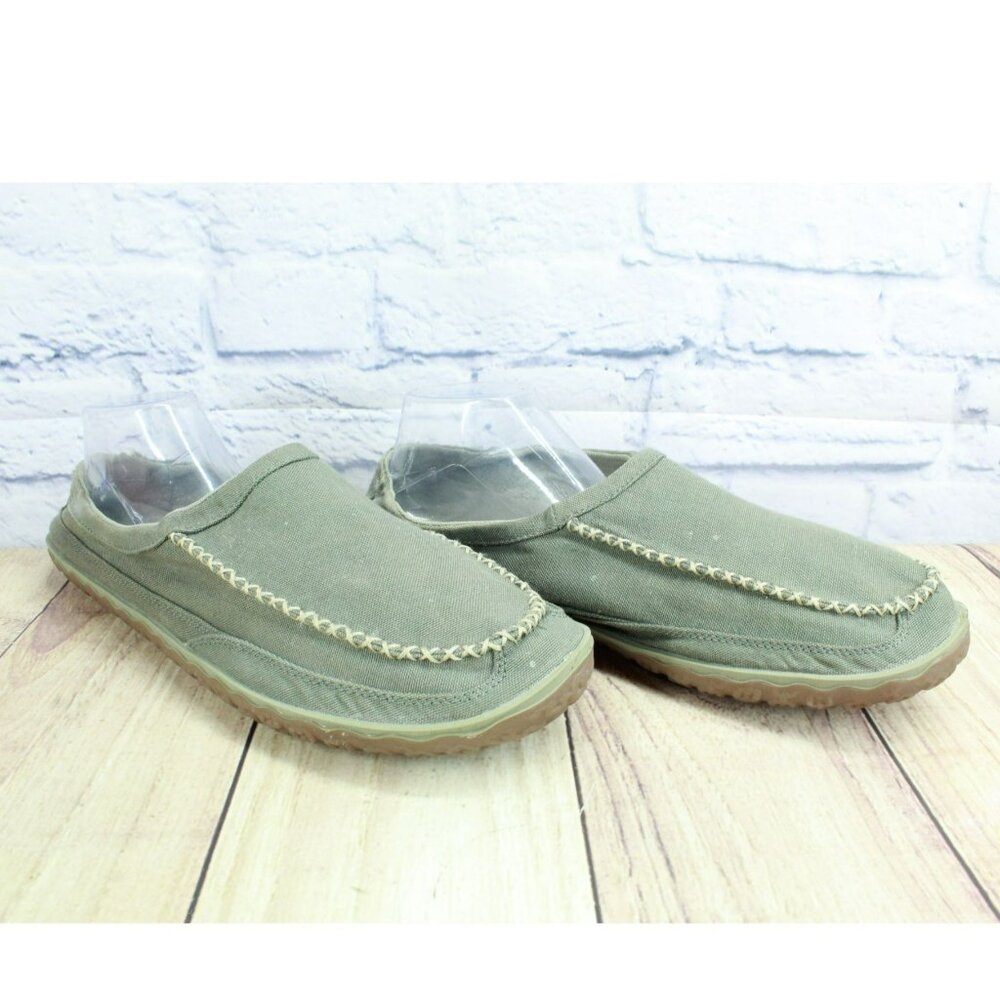 LL Bean Gray Canvas Lightweight Non-Slip Mountain Slipper Scuffs Size 14 M - Picture 3 of 10